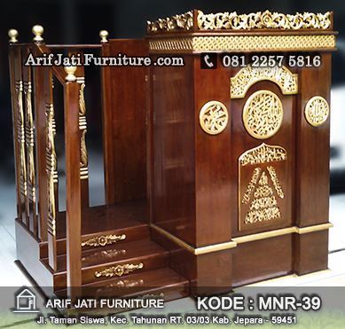 Jual mimbar masjid jati ukir terbaru - ARIF JATI FURNITURE 