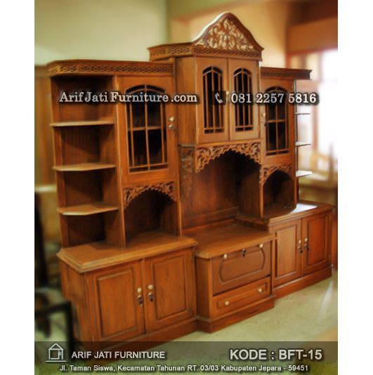 bufet tv joglo model  ukiran ARIF JATI FURNITURE JUAL 