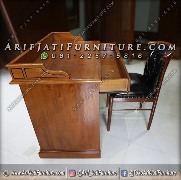 Jual Podium Masjid Minimalis Kayu Jati