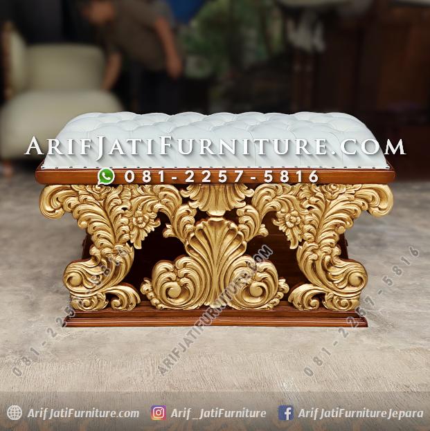 Stool Ukir Kayu Jati Jepara